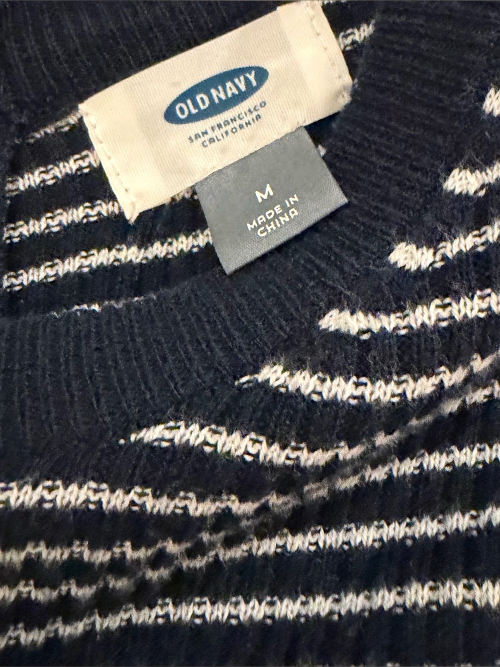 Old Navy Navy & White Striped Top - Ziiper detail back - Picture 4 of 4